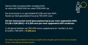 Voorbeeld berekening vaste terugleververgoeding
